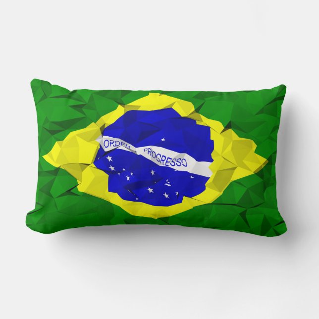 crashed Brazilian flag Lumbar Cushion (Front)