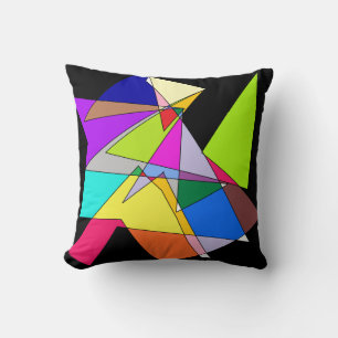 Crashed plane abstract art on cushion