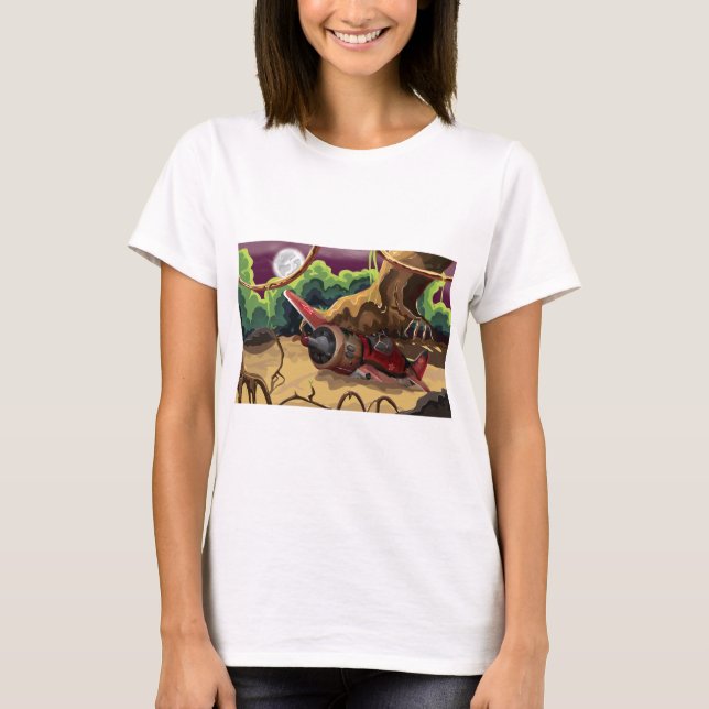 Crashed World War Fighter Aircraft T-Shirt (Front)