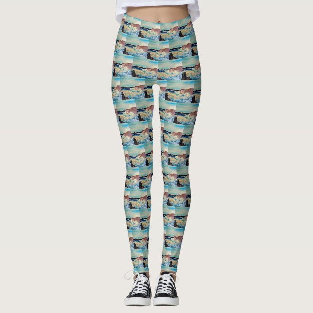 CRASHING OCEAN WAVES leggings (Front)