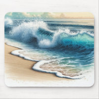 Crashing Ocean Waves Rustic Coastal Beach