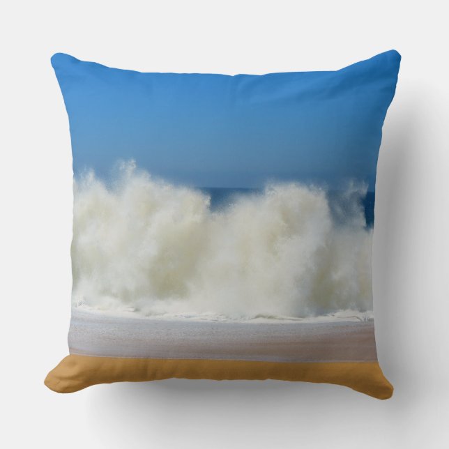 Crashing Ocean Waves Throw Pillows (Front)