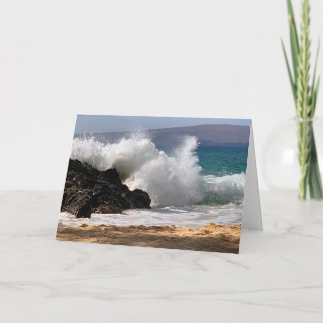Crashing Surf Maui Blank Card (Front)