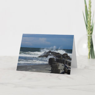 Crashing Waves At Folly Card
