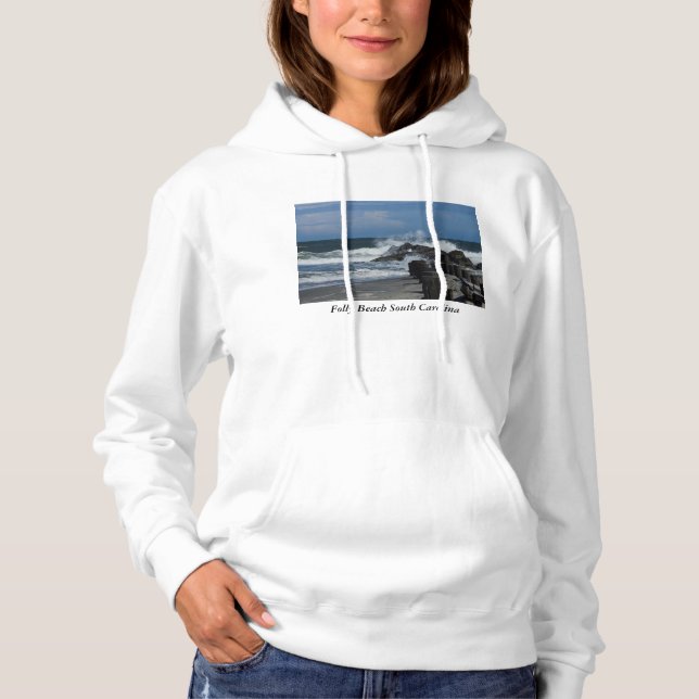Crashing Waves At Folly Hoodie (Front)