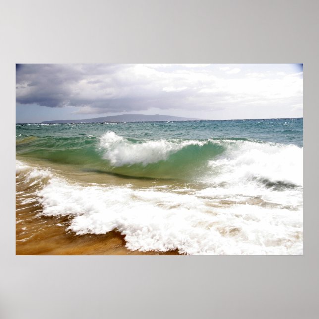 Crashing Waves in Maui Poster (Front)