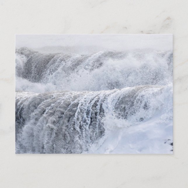 Crashing Waves In Winter Postcard (Front)