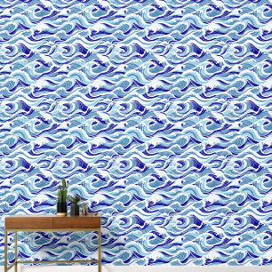 Crashing Waves Modern colours Wallpaper