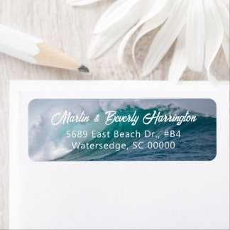 Crashing Waves Ocean Return Address Labels