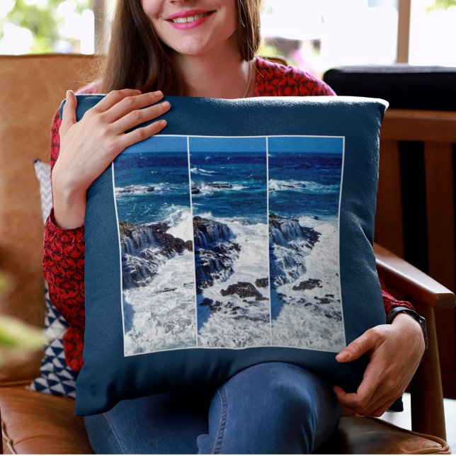 Crashing Waves Series Of Images Throw Pillow (Creator Uploaded)