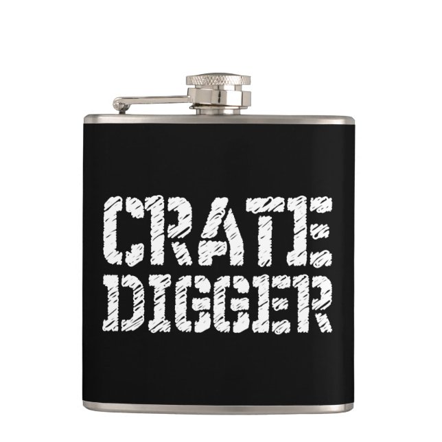 Crate Digger Hip Flask (Front)