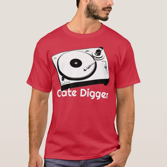 Crate Digger Record Collecting Vinyl DJ Analogue T-Shirt (Front)