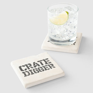 Crate Digger Stone Coaster