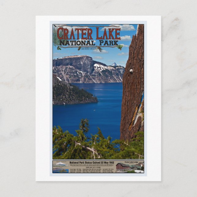 Crater Lake - Informational Poster Postcard (Front)