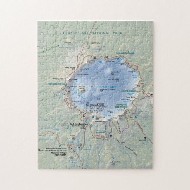 Crater Lake map puzzle (Vertical)