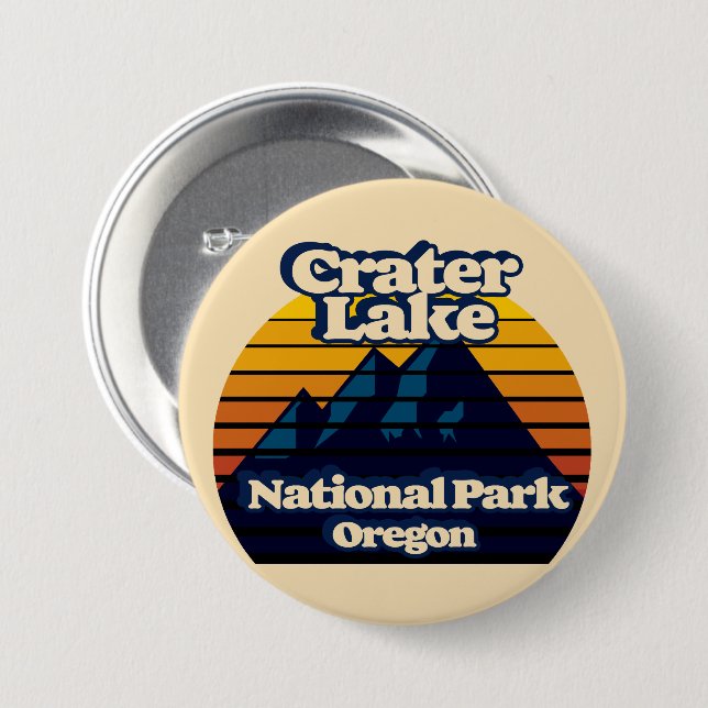 Crater Lake National Park 7.5 Cm Round Badge (Front & Back)