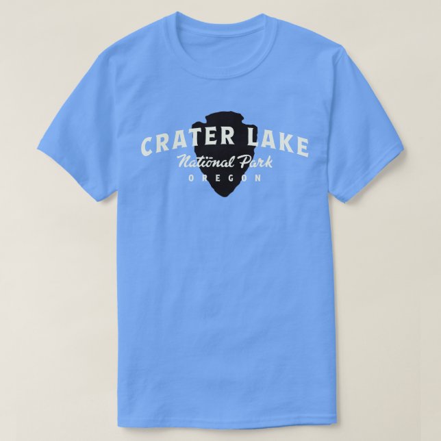 Crater Lake National Park Arched Text Tan T-Shirt (Design Front)