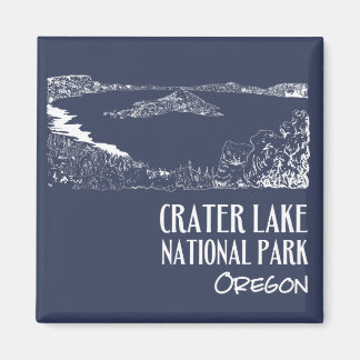 Crater Lake National Park Art Illustration Magnet