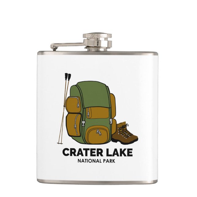 Crater Lake National Park Backpack Hip Flask (Front)