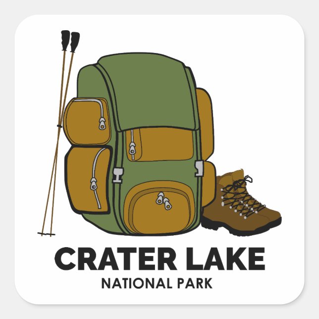 Crater Lake National Park Backpack Square Sticker (Front)