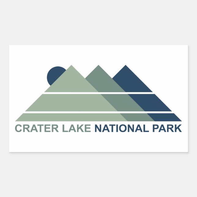 Crater Lake National Park Mountain Sun Rectangular Sticker (Front)