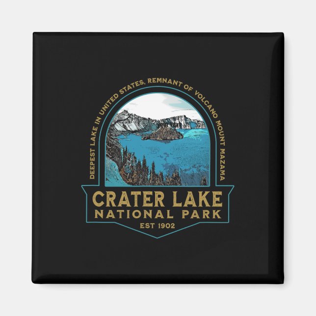 Crater Lake National Park Oregon Mount Mazama Hiki Magnet (Front)