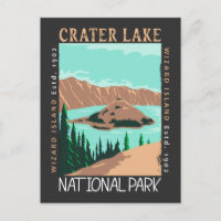 Crater Lake National Park Oregon Retro Distressed