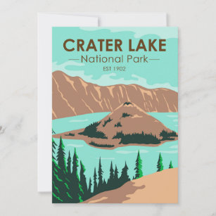  Crater Lake National Park Oregon Vintage  Holiday Card