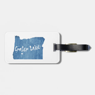Crater Lake National Park Oregon Wood Grain Luggage Tag