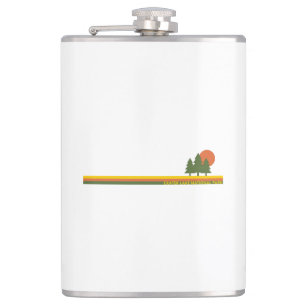 Crater Lake National Park Pine Trees Sun Hip Flask