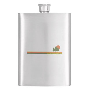 Crater Lake National Park Pine Trees Sun Hip Flask