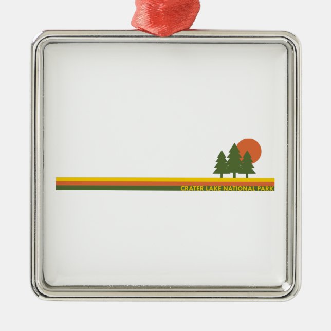 Crater Lake National Park Pine Trees Sun Metal Tree Decoration (Front)