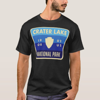 Crater Lake National Park Retro Arrowhead Blue T-Shirt