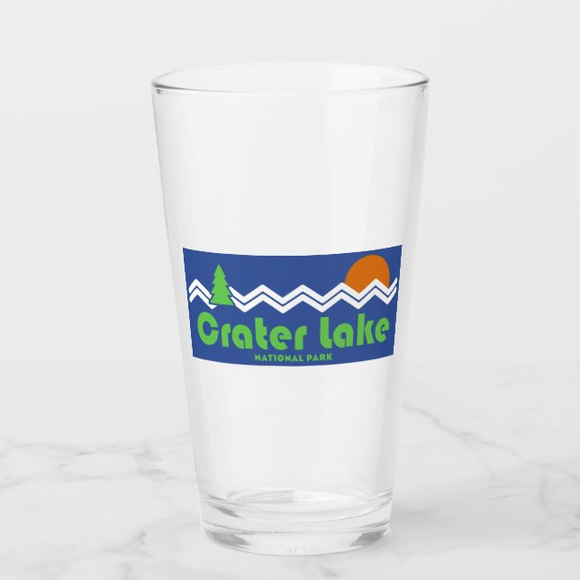 Crater Lake National Park Retro Glass (Front)