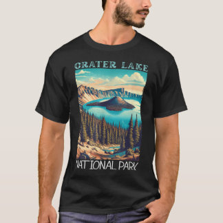Crater Lake National Park Retro Hiking Camping T-Shirt