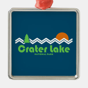 Crater Lake National Park Retro Metal Tree Decoration