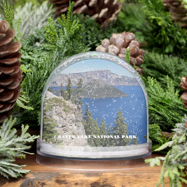 Crater Lake National Park Travel Photo Snowglobe (Winter)