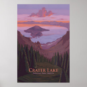 Crater Lake National Park Travel Poster