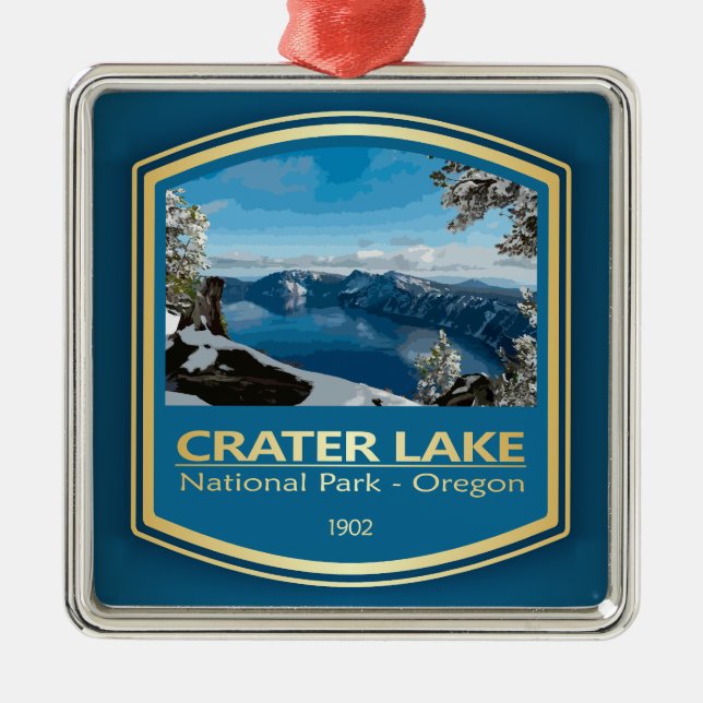 Crater Lake NP (PF1) Metal Tree Decoration (Front)