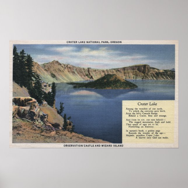 Crater Lake, Oregon - Observation Poster (Front)
