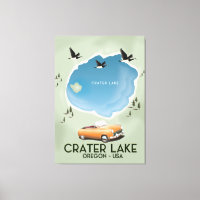 Crater Lake Oregon Travel map poster