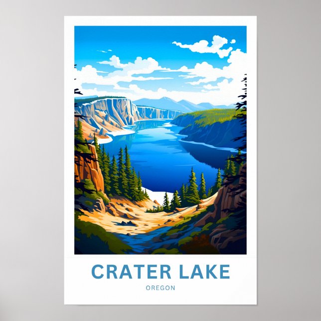 Crater Lake Oregon Travel Print (Front)
