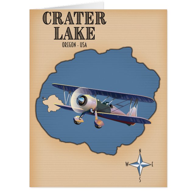 Crater Lake Oregon USA vintage map (Front)