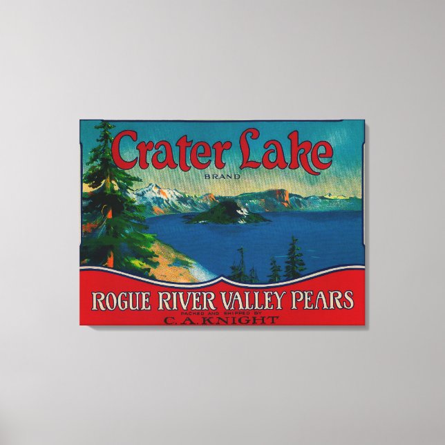 Crater Lake Pear Crate LabelMedford, OR Canvas Print (Front)