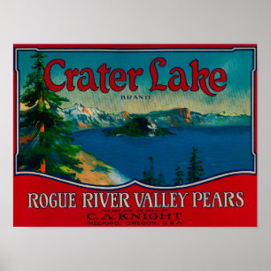 Crater Lake Pear Crate LabelMedford, OR Poster