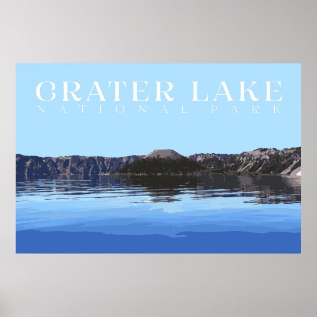 Crater Lake Poster, National Park Print (Front)