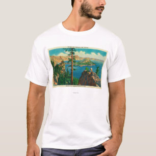 Crater Lake showing Wizard Island in distance T-Shirt