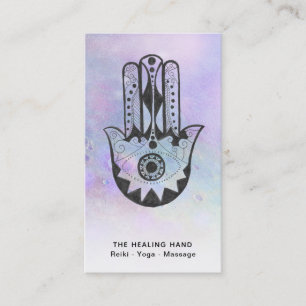 *~* Craters of Moon Hamsa Hand of Fatima Yoga Business Card