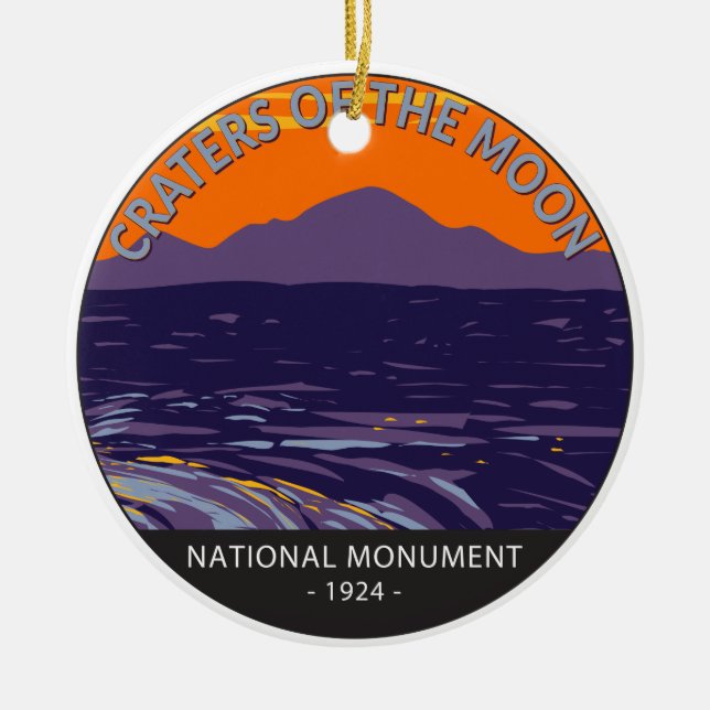 Craters of the Moon National Monument Idaho Ceramic Tree Decoration (Front)