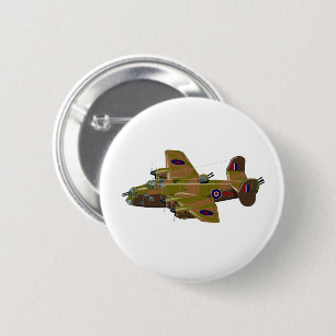 Cratoon retro bomber 6 cm round badge